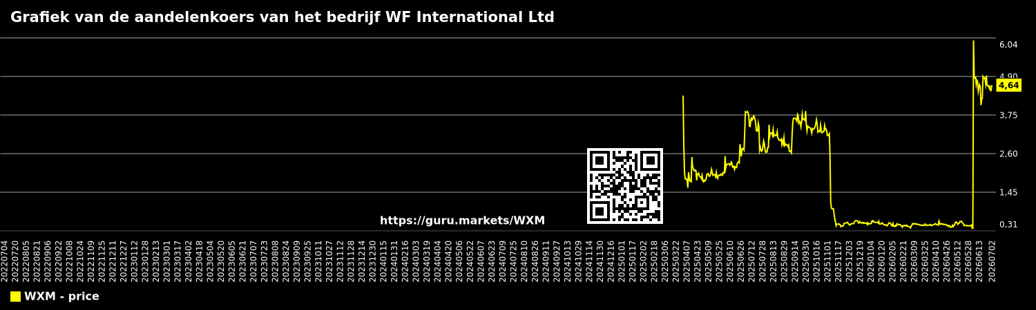 Grafiek van de aandelenkoers van het bedrijf WF International Ltd
